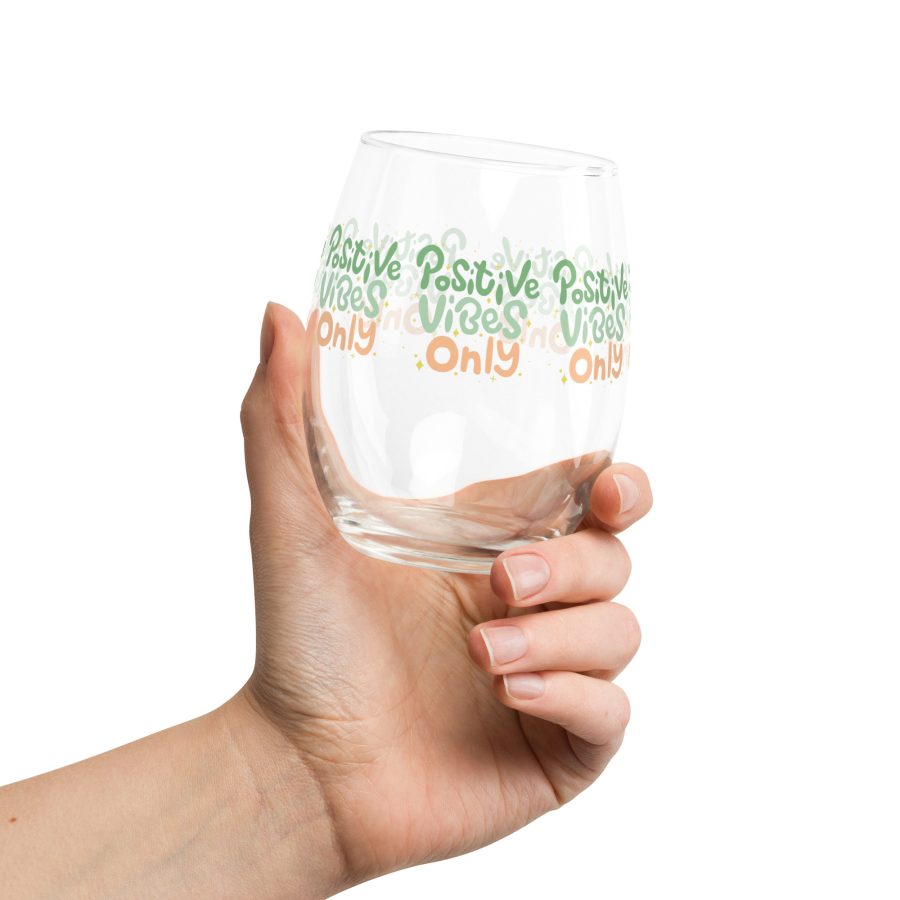 'Positive Vibes Only' Stemless Glass - Image 4