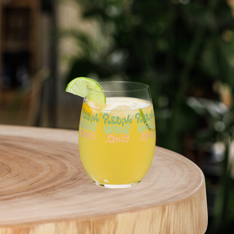 'Positive Vibes Only' Stemless Glass - Image 3