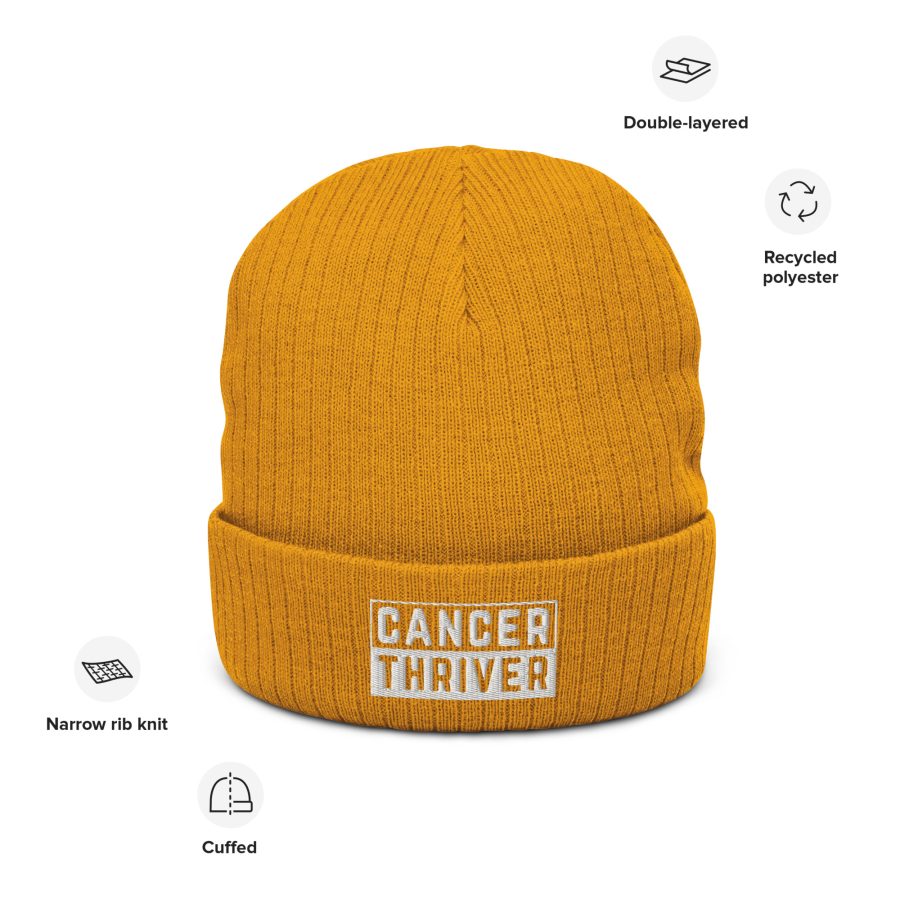 Cancer Thriver Ribbed Knit Beanie - Image 4