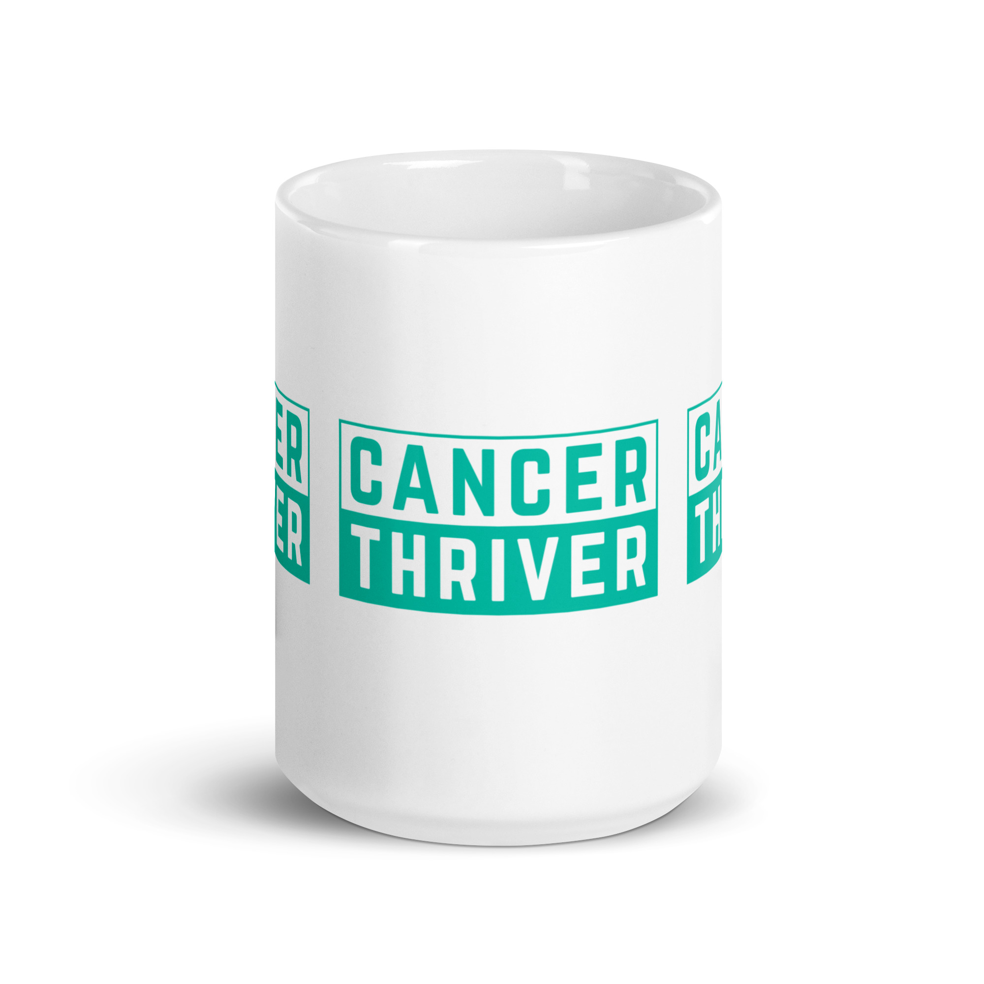 Strength Unleashed: 'Cancer Thriver' White Glossy Mug - Image 7