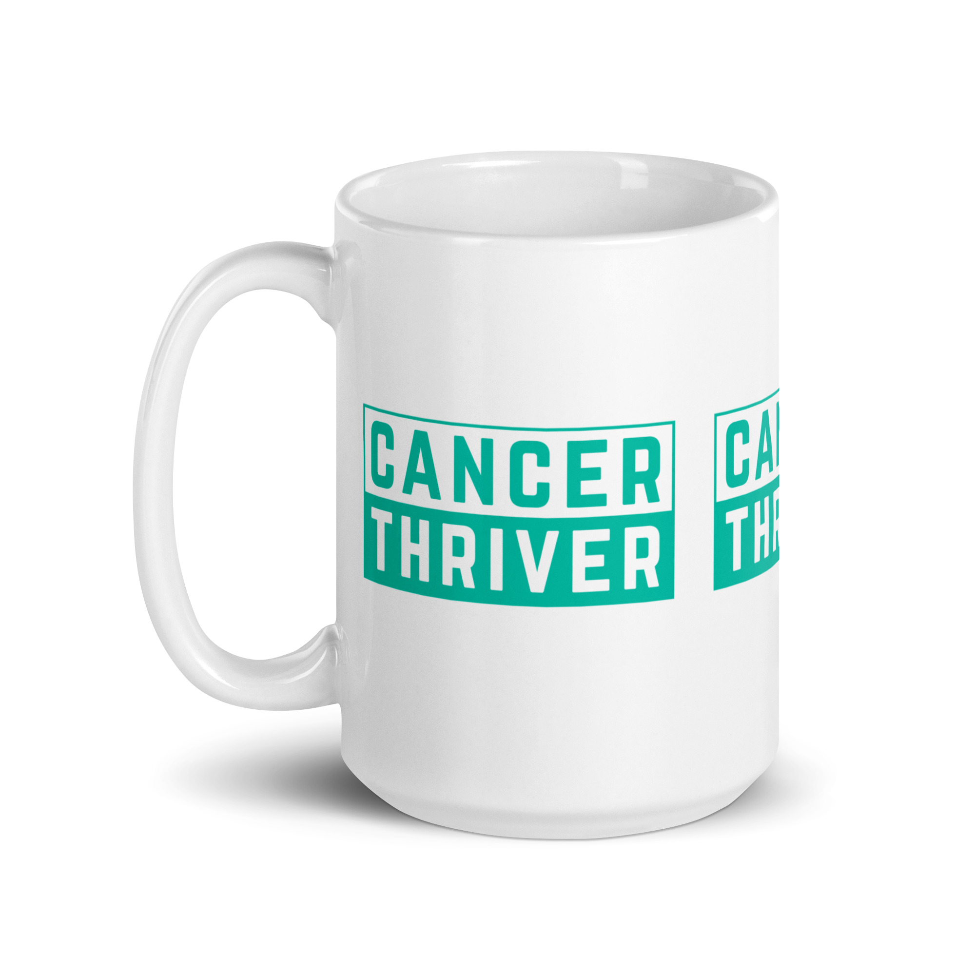 Strength Unleashed: 'Cancer Thriver' White Glossy Mug - Image 6