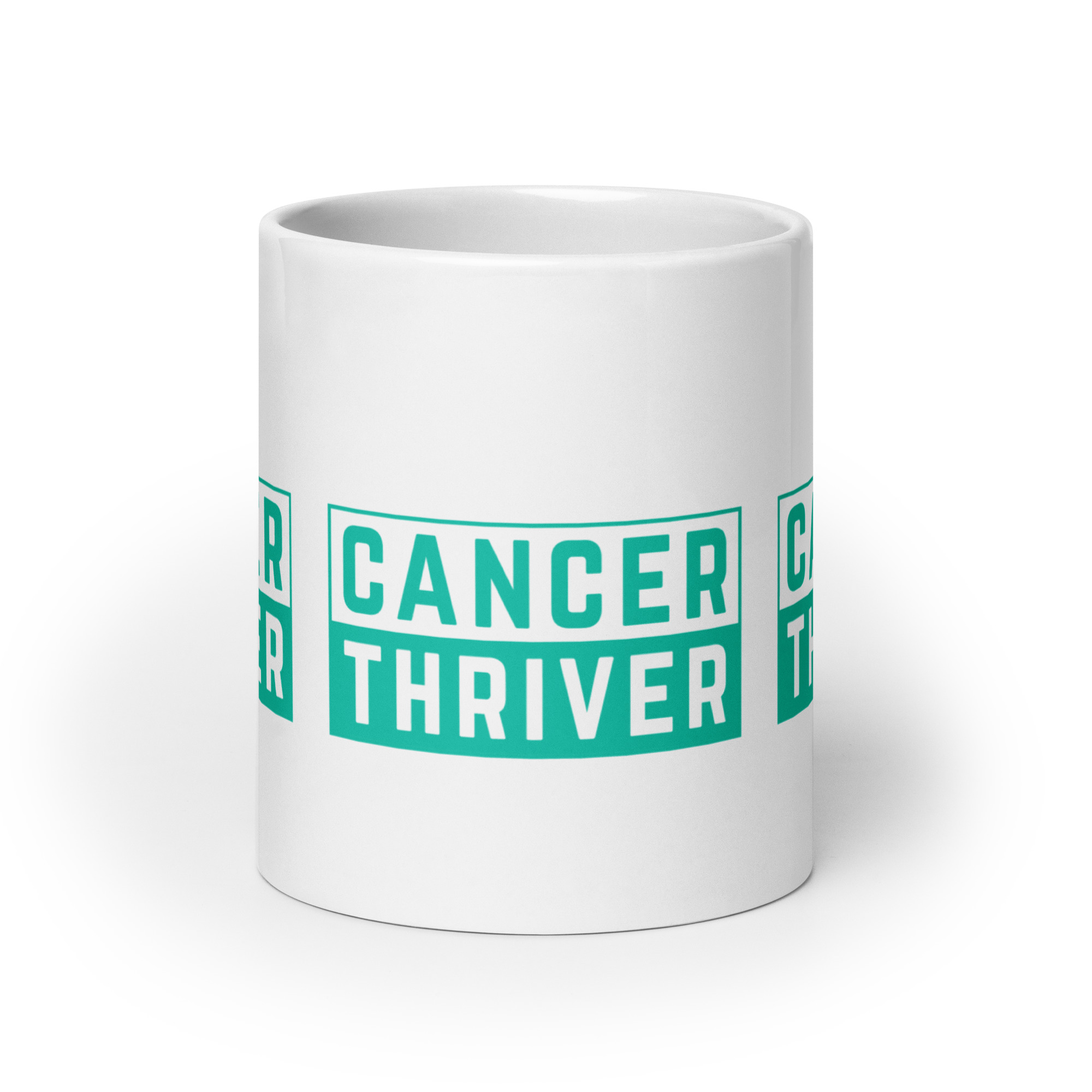 Strength Unleashed: 'Cancer Thriver' White Glossy Mug - Image 9