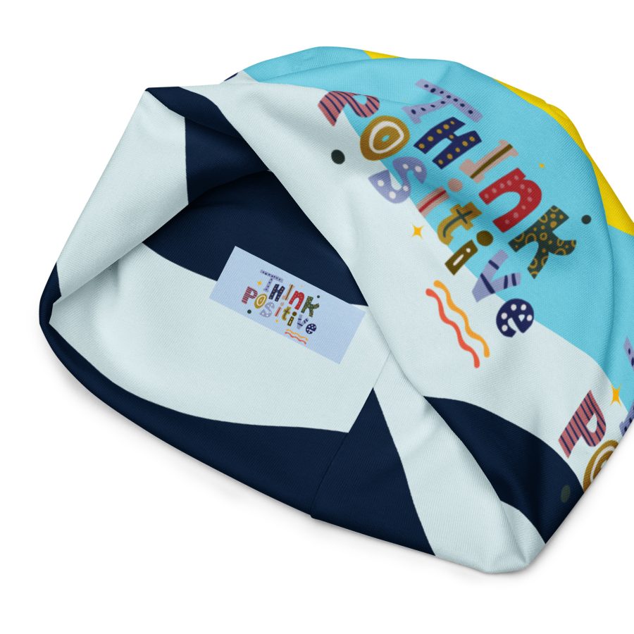 "Think Positive" All-Over Print Beanie - Image 4