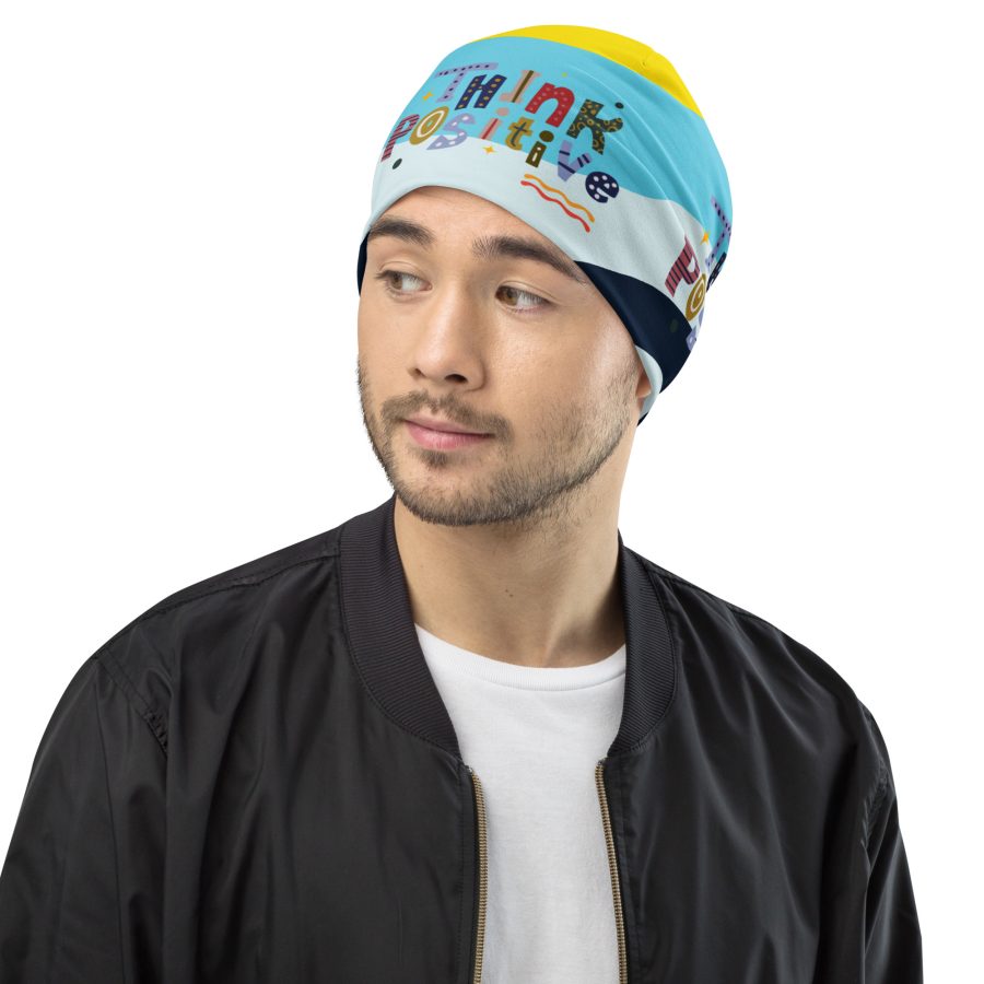 "Think Positive" All-Over Print Beanie