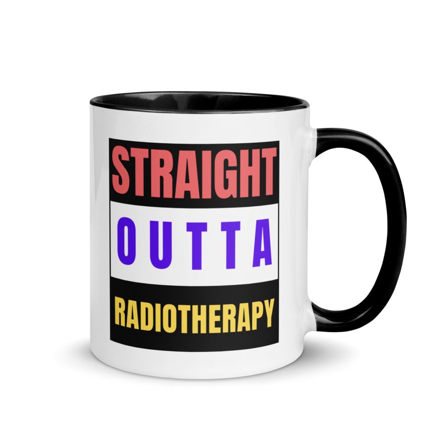 "Straight Outta Radiotherapy" Mug with Color Inside - Image 2