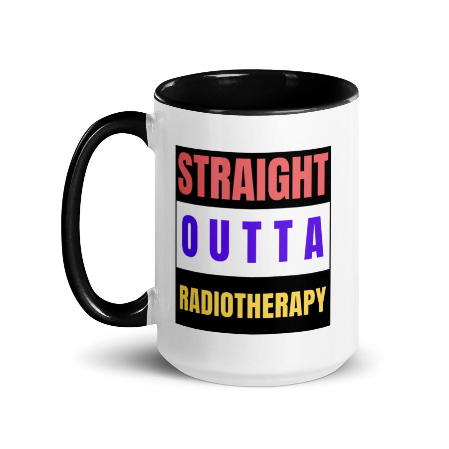 "Straight Outta Radiotherapy" Mug with Color Inside - Image 5