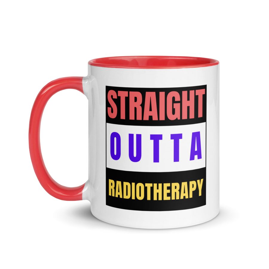 "Straight Outta Radiotherapy" Mug with Color Inside - Image 7