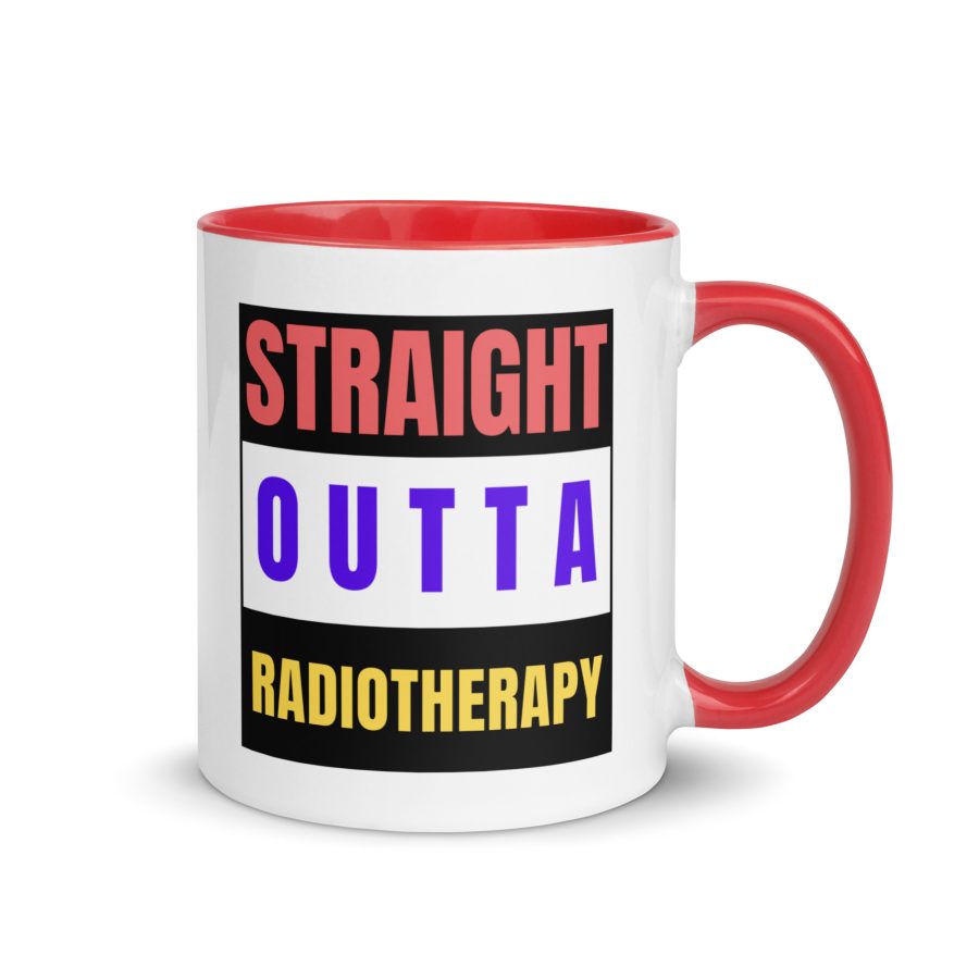 "Straight Outta Radiotherapy" Mug with Color Inside - Image 6