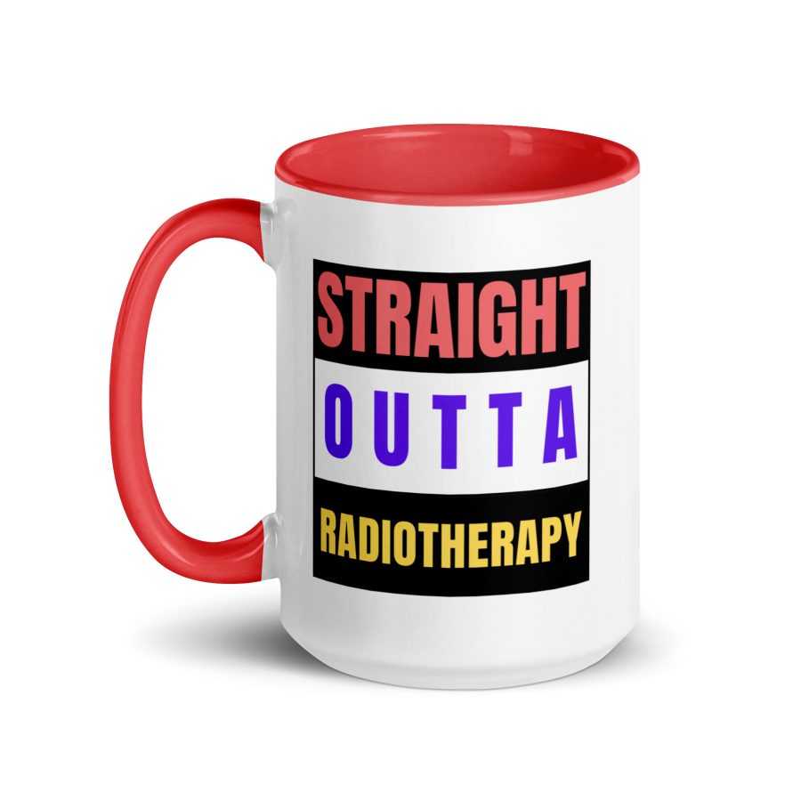 "Straight Outta Radiotherapy" Mug with Color Inside - Image 9