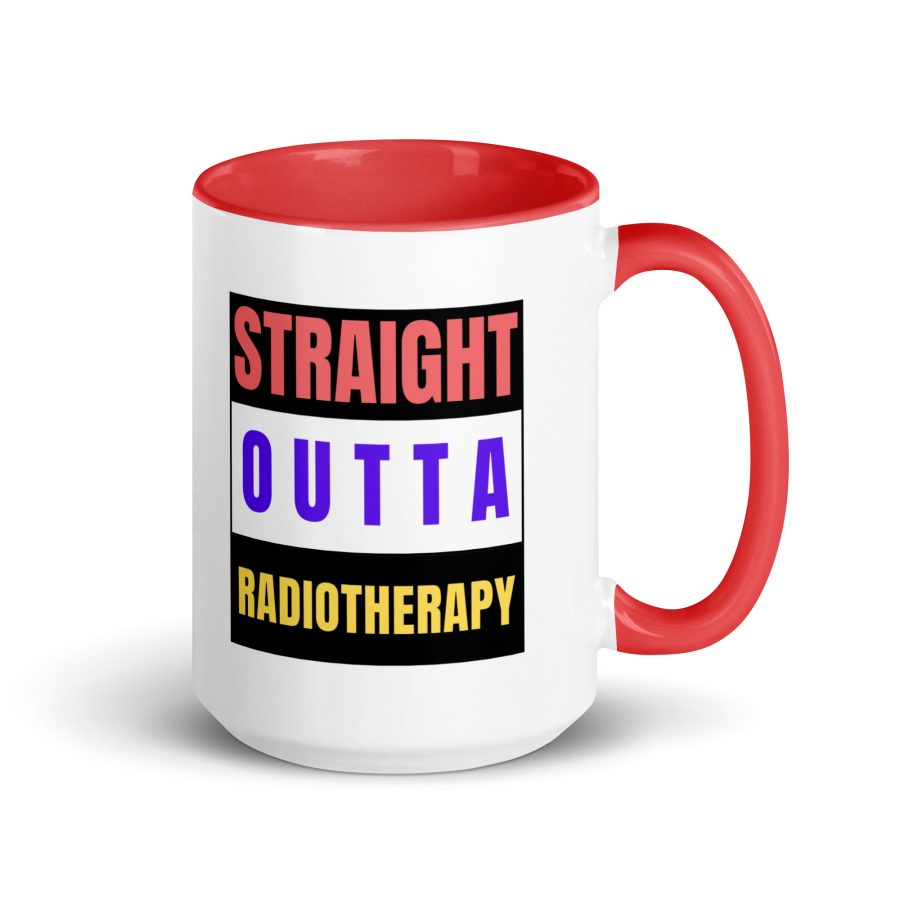 "Straight Outta Radiotherapy" Mug with Color Inside - Image 8