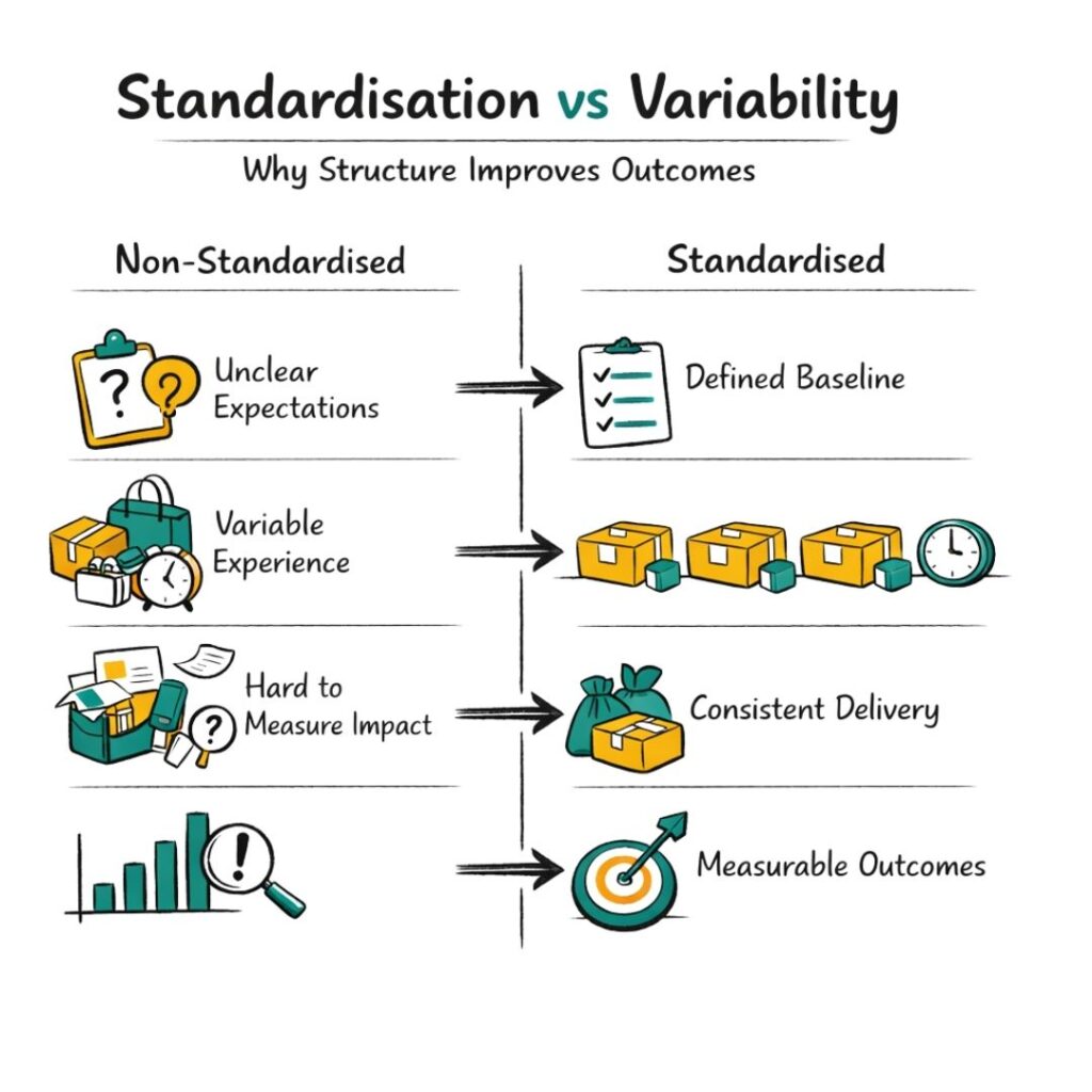 Standardisation vs variability