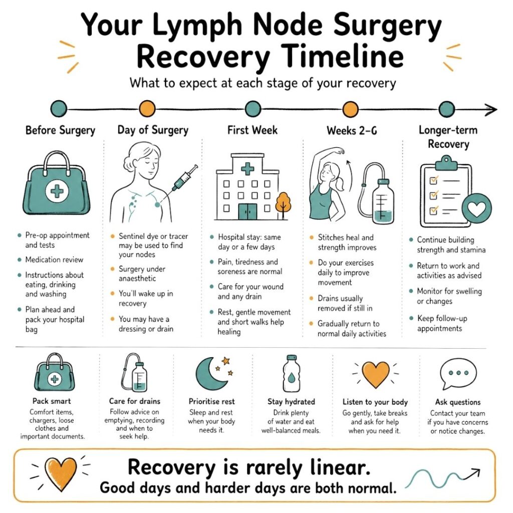 Lymph node surgery recovery time