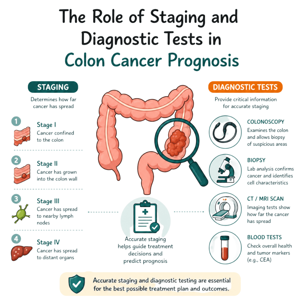 The Role of Staging and Diagnostic Tests in Colon Cancer Prognosis