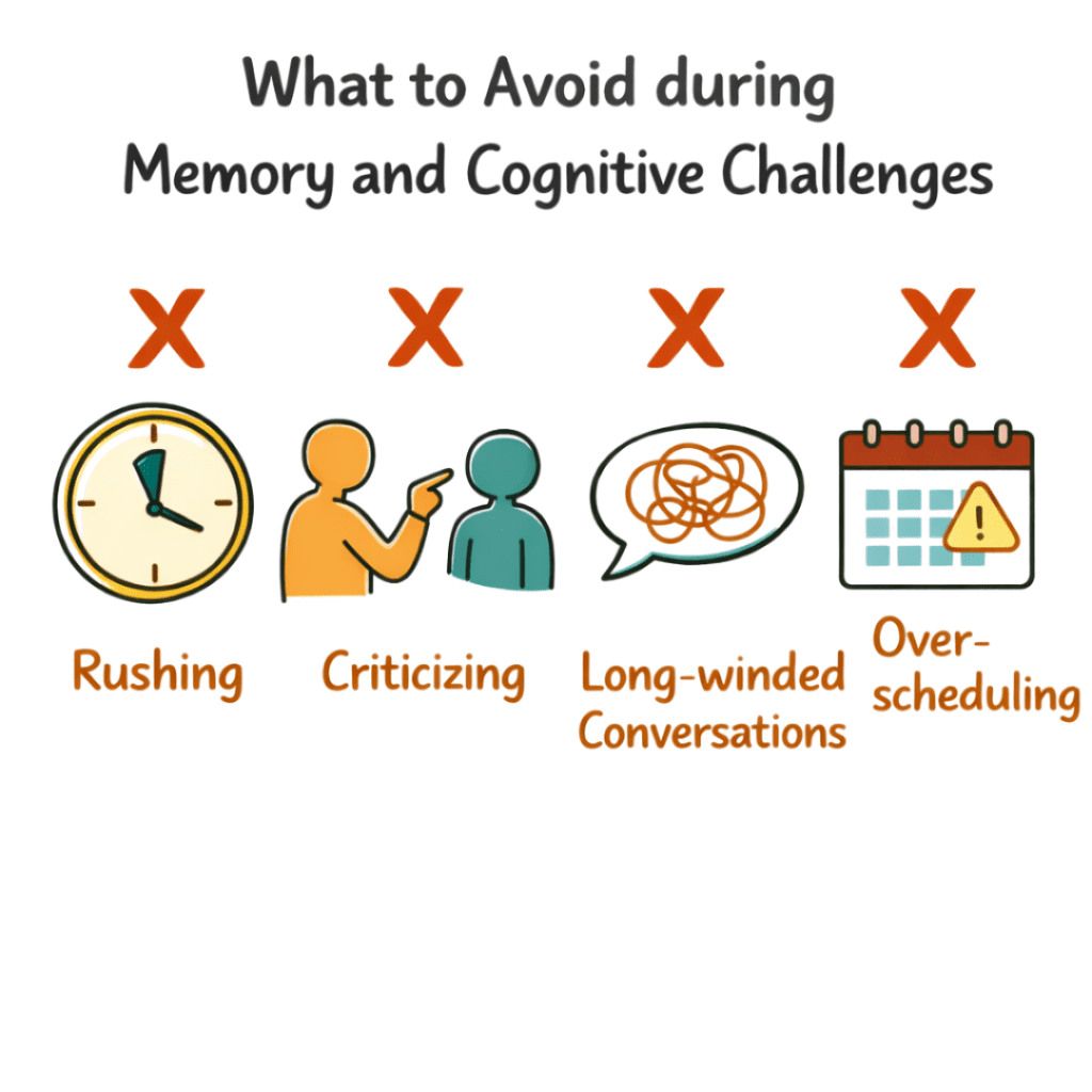 What to Avoid during Memory and Cognitive Challenges